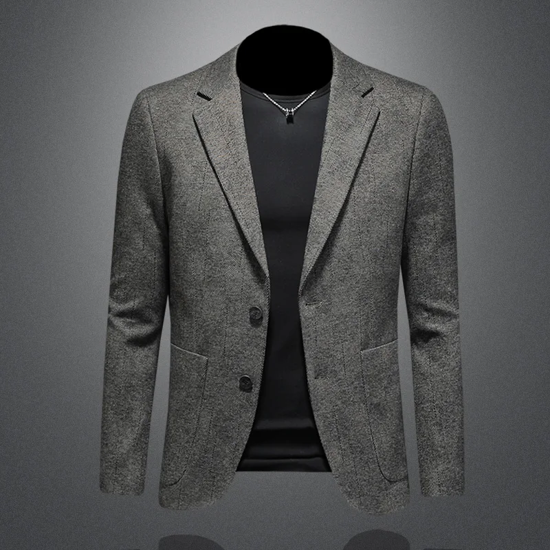 

Мужской костюм Busin Casual Slim Fit в корейском стиле, повседневная верхняя одежда в западном стиле, весна-осень, на одной пуговице