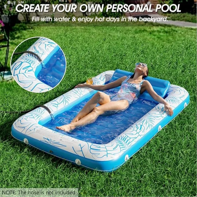 Customized inflatable floating raft, environmentally friendly PVC sun bath inflatable tanning pool beach lounge chair floating
