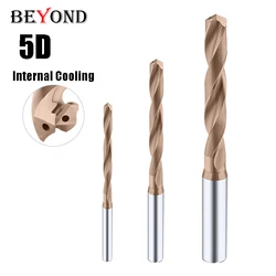 BEYOND 5D Internal Cooling Twist Drill 2-20mm HRC60 Fixed Shank Carbide Tungsten Bit 1pcs CNC 3mm 4mm 5mm 6mm 8mm Super Hard