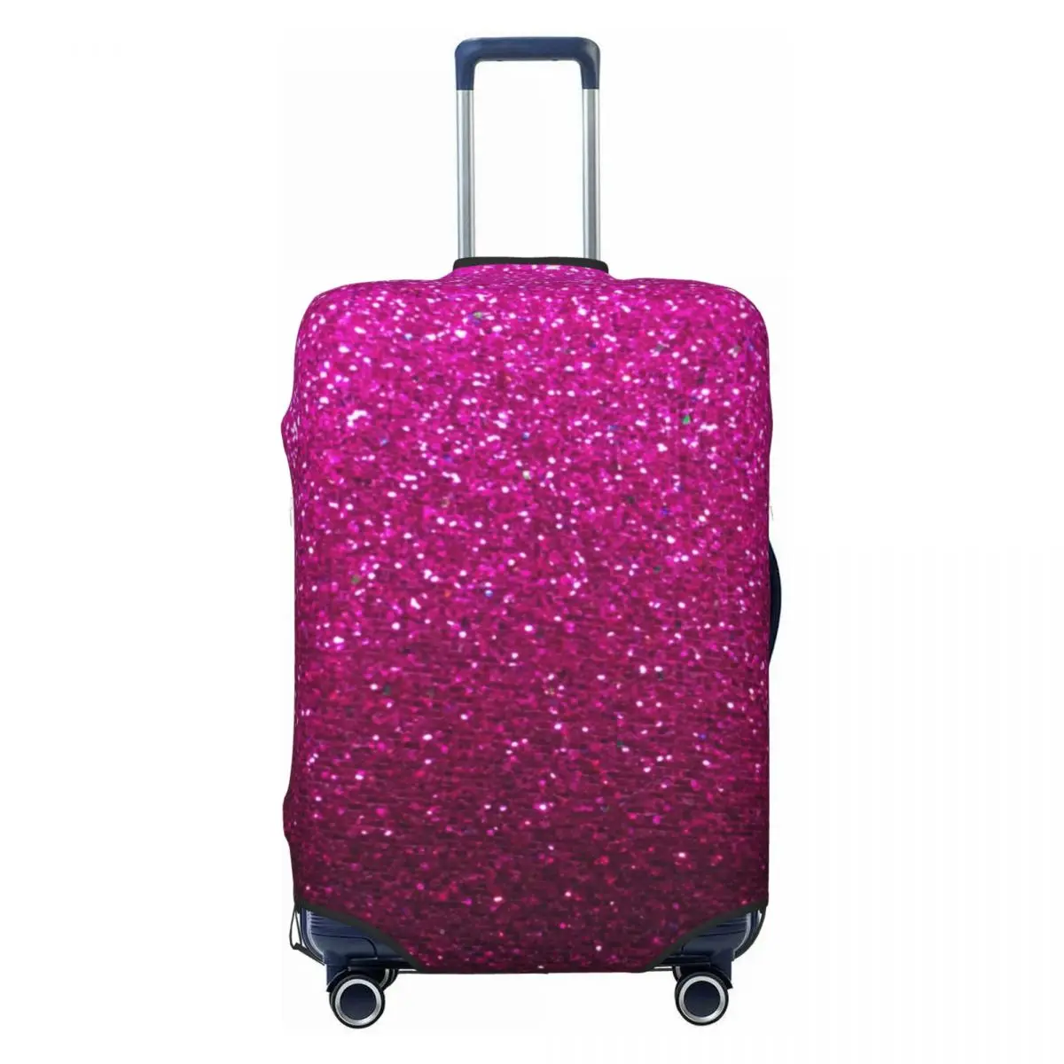 Metallic Glitter Print Suitcase Cover Pink Ombre Sparkles Fun Travel Protector Luggage Case Flight