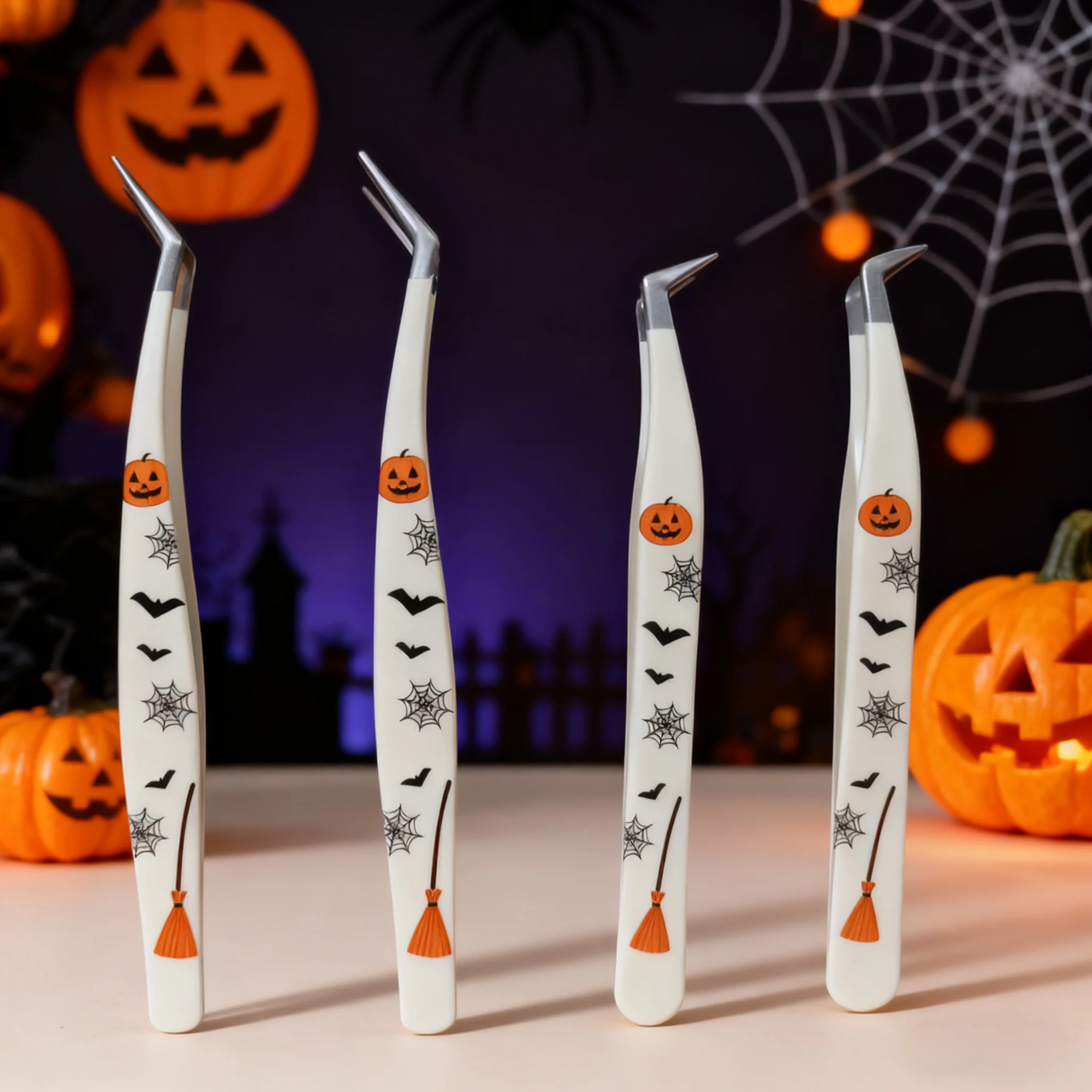 Halloween Wimpern Pinzette Edelstahl Präzision Wimpern Pinzette Schönheit Werkzeuge Falsche Wimpern AIDS