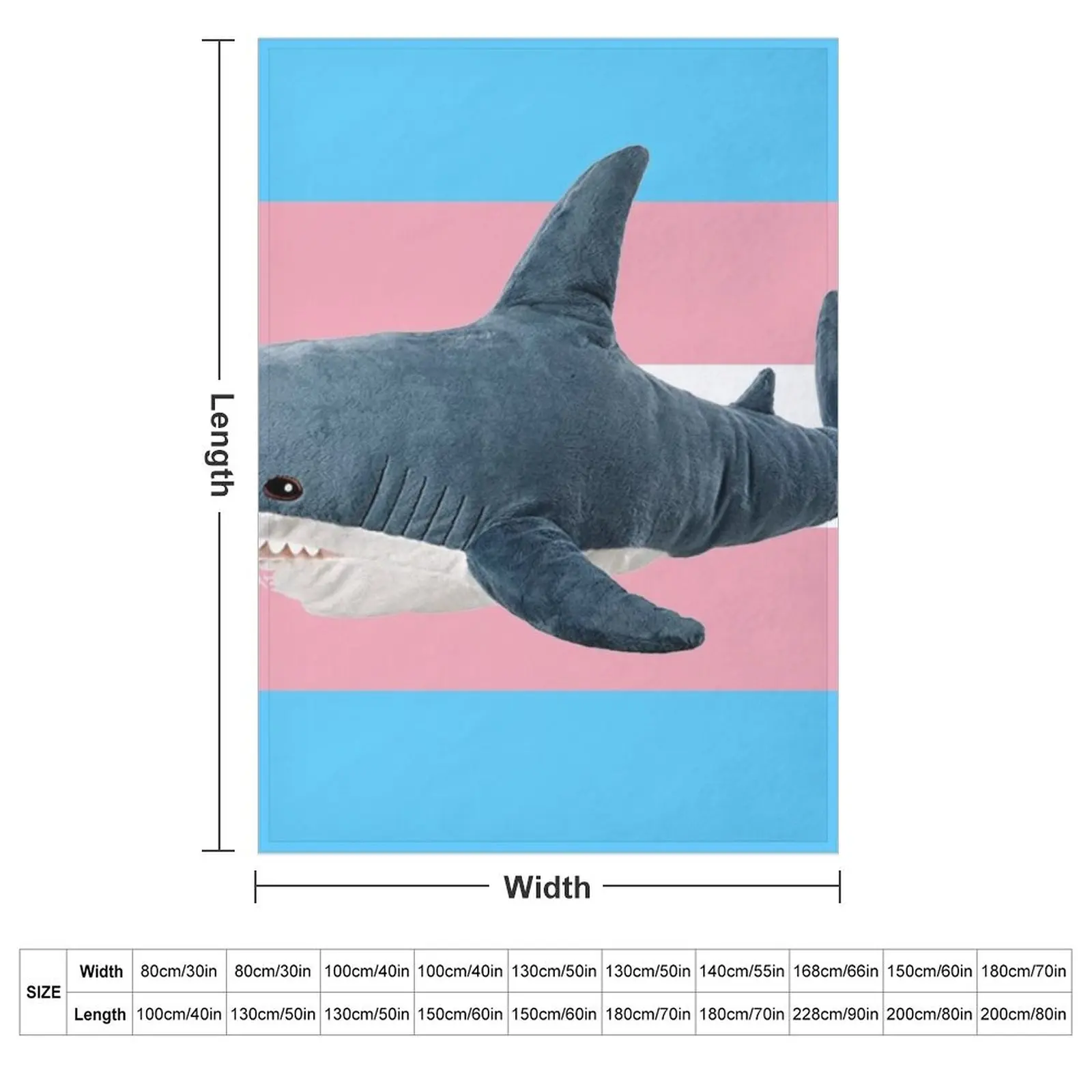 BLAHAJ SHARK TRANS FLAG Throw Blanket Plaid on the sofa warm winter Vintage Hairy Plush decorative Blankets