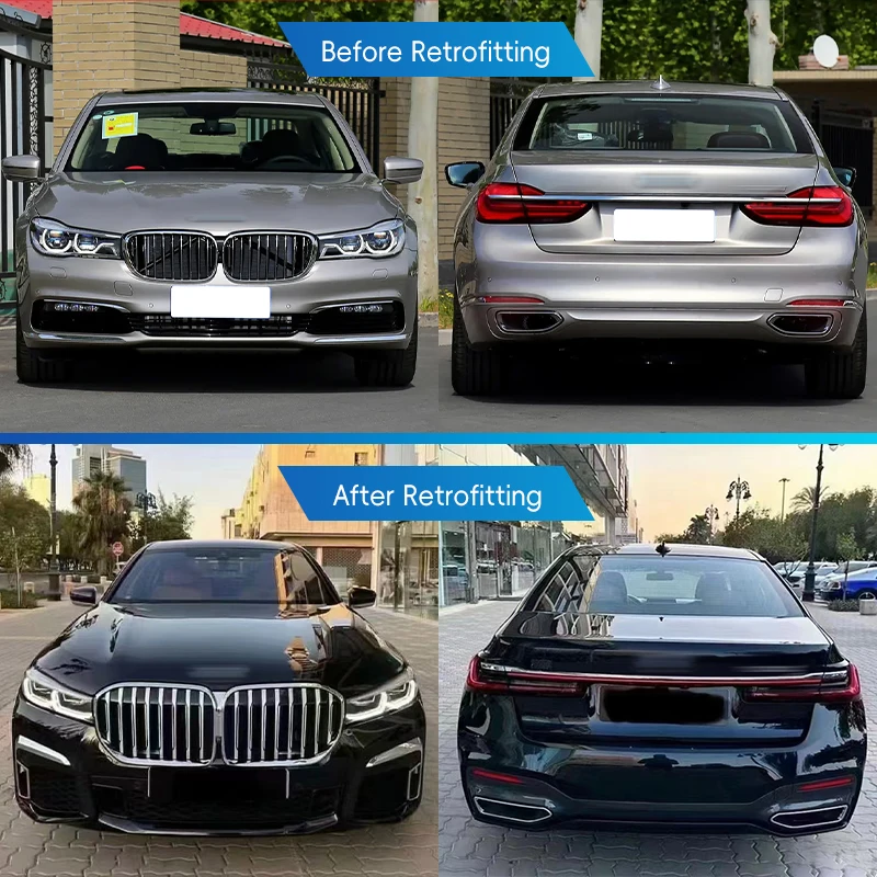 Restomod Body Kits2015-2018 G12 Car Modification Kit Upgrade Front Bumper Headlights Rear Bumper Taillights For 7 Series