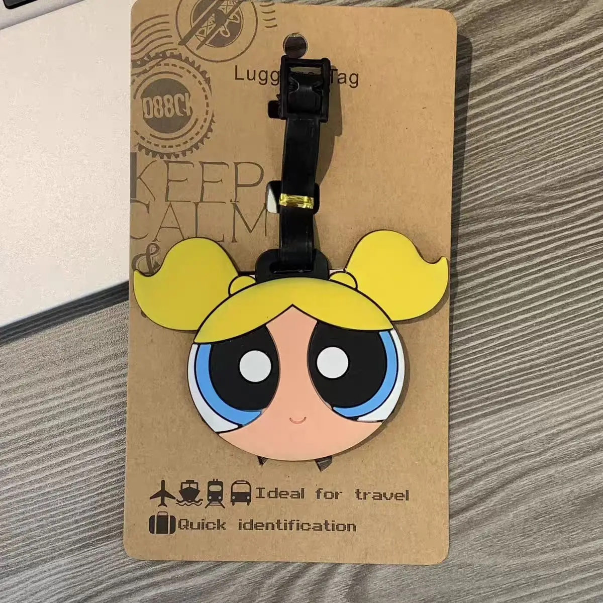 Anime The Powerpuff Girls Bag Pendant Kawaii cartoon Luggage Tag Cute Luggage Pendant DIY Check in Anti Loss Travel Holiday gift view 2