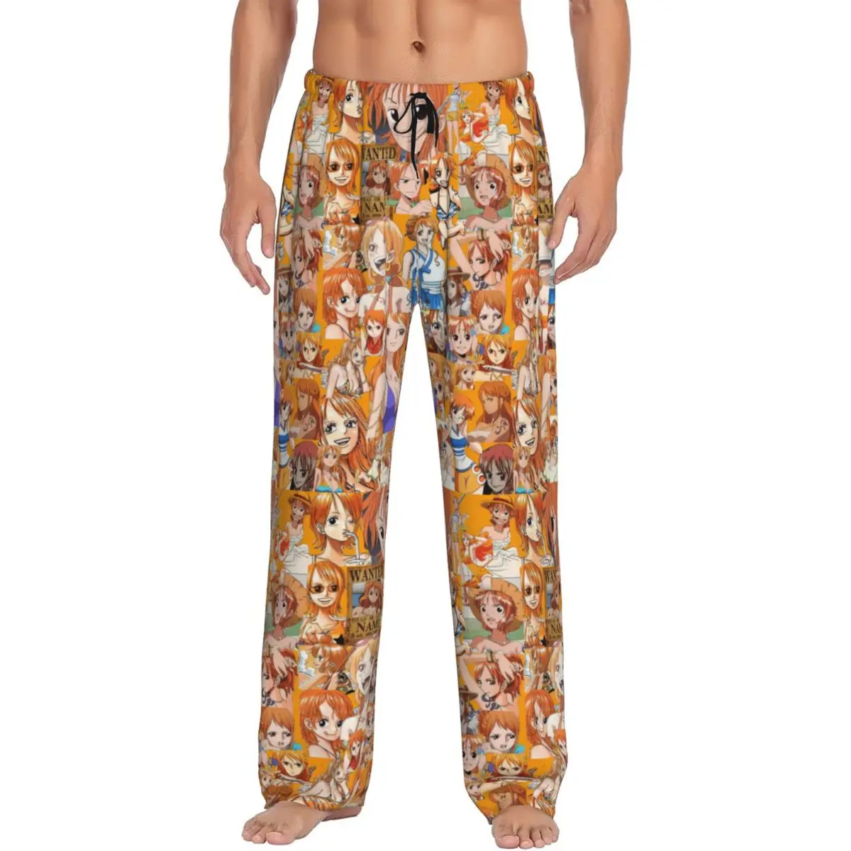 

Custom Printed Men Nami Pajama Pants One P-Pieces Sleepwear Sleep Lounge Bottoms with Pockets