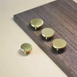 25mm 28mm 32mm Luxury Solid Brass Round Knobs Black Gold Brushed Nickle Cabinet Pulls Copper Round Furniture Handles