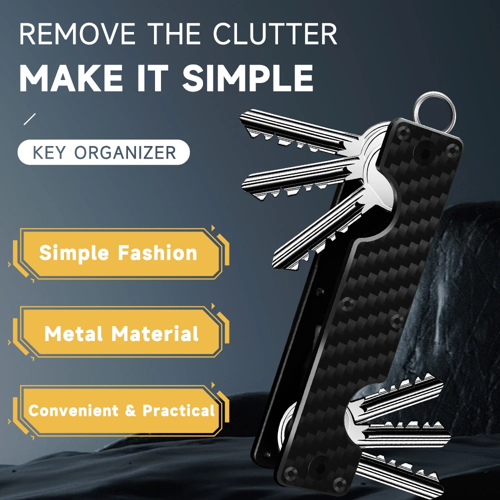 Llavero organizador compacto para llavero, llavero minimalista sin desorden, llavero para llaveros de automóvil, expandible