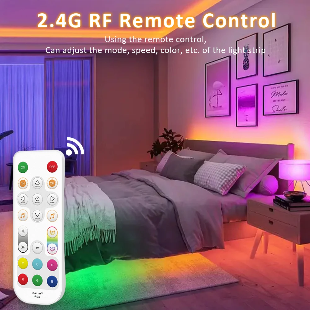 Bande lumineuse Led néon RGBIC, 5M 10M 15M 20M, 24V adressable 5050 60LED s/m WS2811 RGB IC, corde à ruban, application Wifi Alexa, lampe de contrôle RF