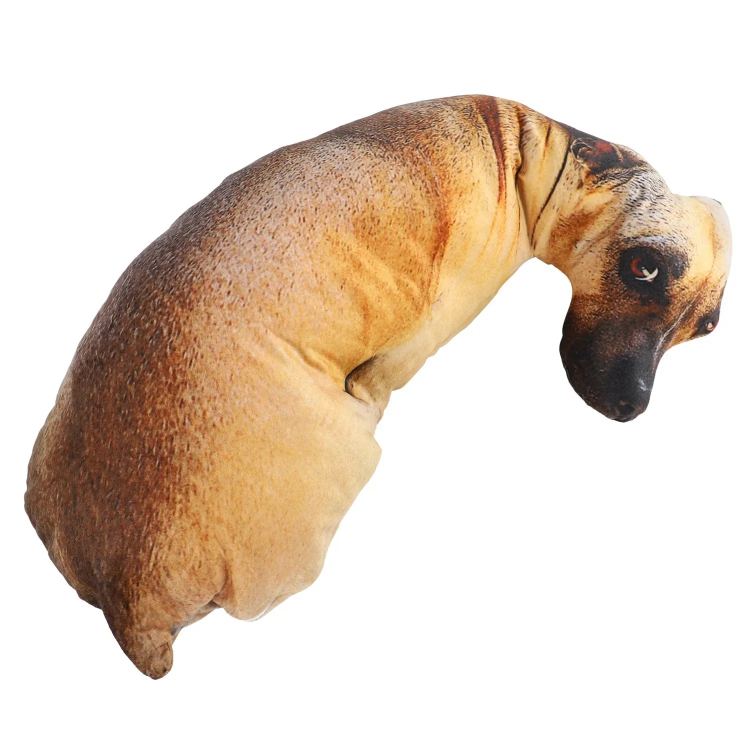 Bend Dog Impresso Jogar Travesseiro, Animal Realista, Funny Dog Head Cosplay, Brinquedo Favorito das Crianças, 3D Almofada para Casa