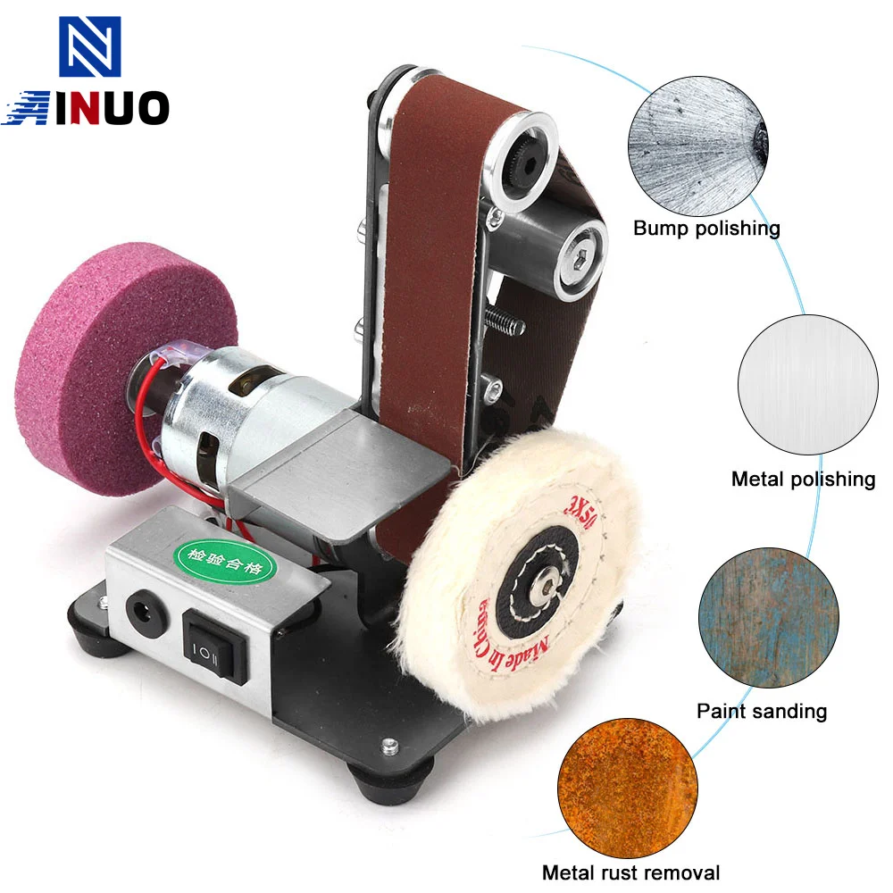 Mini Multifunctional Electric Power Belt Sander DIY Polioshing Machine Knife Edge Sharoener Tool Workshop Sanding Machine