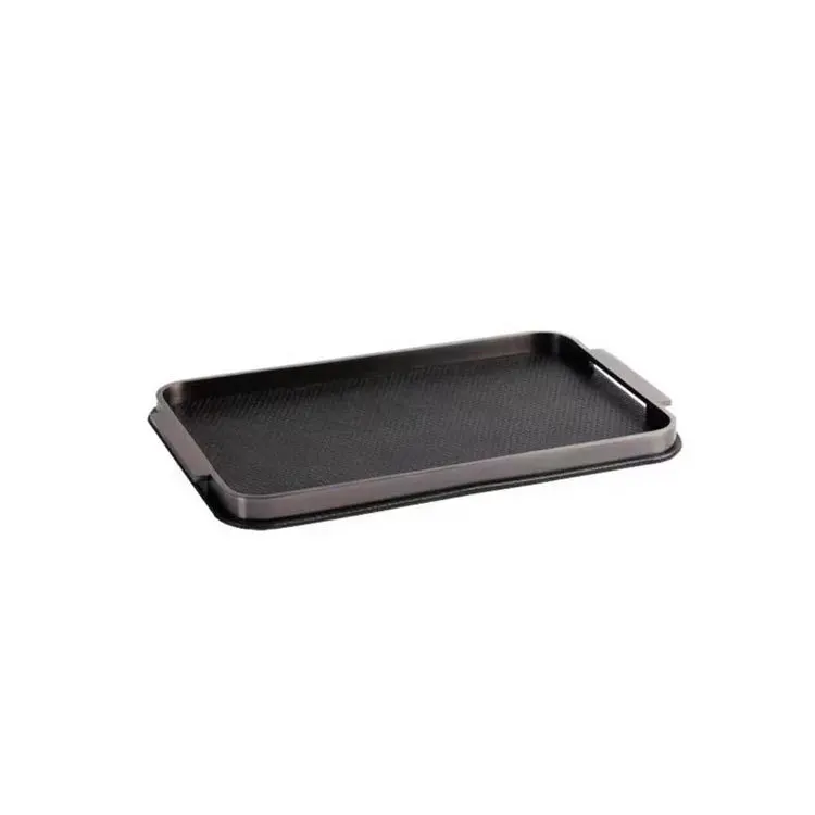 Leather Metal Tray Hotel Living Room Desktop Storage Decoration Ornaments