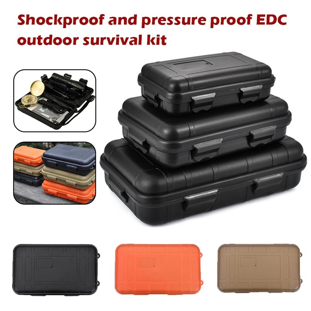 WSKEJI Waterproof Survival Sealed Box Plastic Dustproof Shockproof EDC Tools Storage Container Case Travel Kit Storage Box