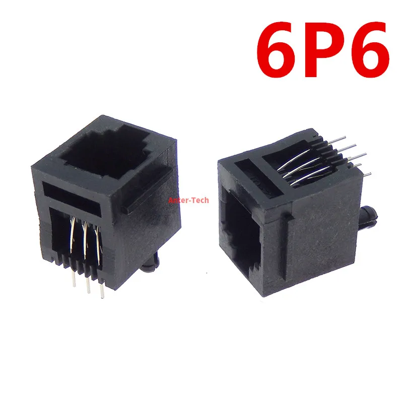 10PCS RJ11 telephone FEMALE SOCKET 180 degrees Vertical 8P8C 6P6C 4P4C female jack pcb connector