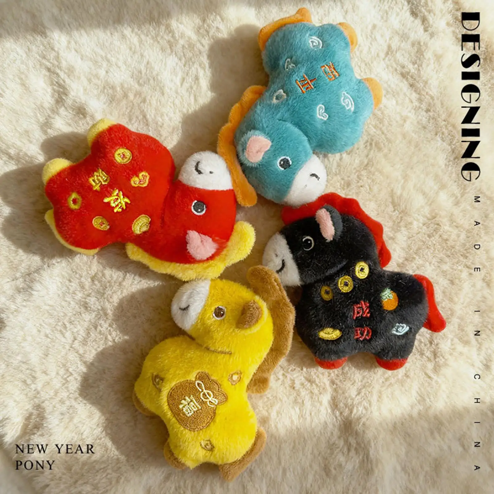 중국 테마 인형 열쇠고리 랜야드 포함 크리스마스 새해 봄용