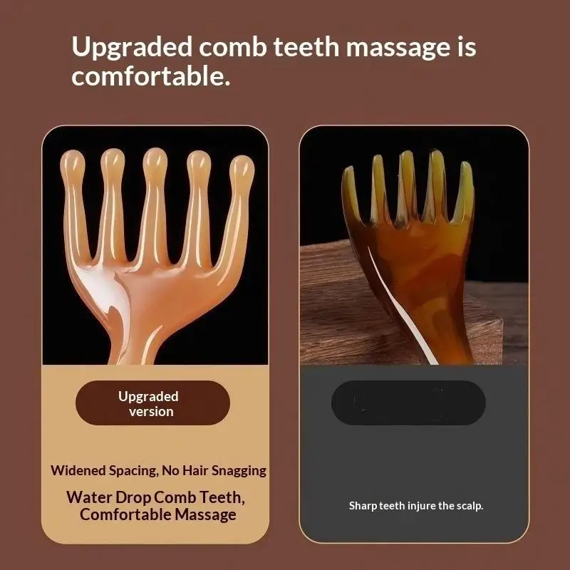 5-Klauen-Harz-Meridian-Massagebürste Gua Sha Akupunkturpunkt-Entspannungswerkzeug Gesichtspflege-Haar- und Kopfhautmassagegerät zur Stresslinderung – Detail 3