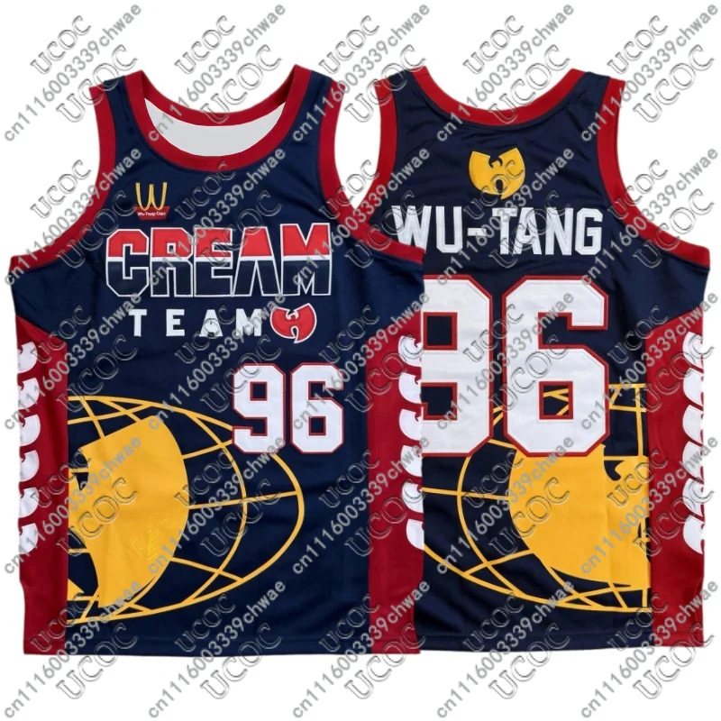 Women Wu-Tang Clan CREAM TEAM Basketball Sleeveless Jersey Y2K Oversized Breathable Mesh Hip Hop Graphic Street Casual Tank Tops