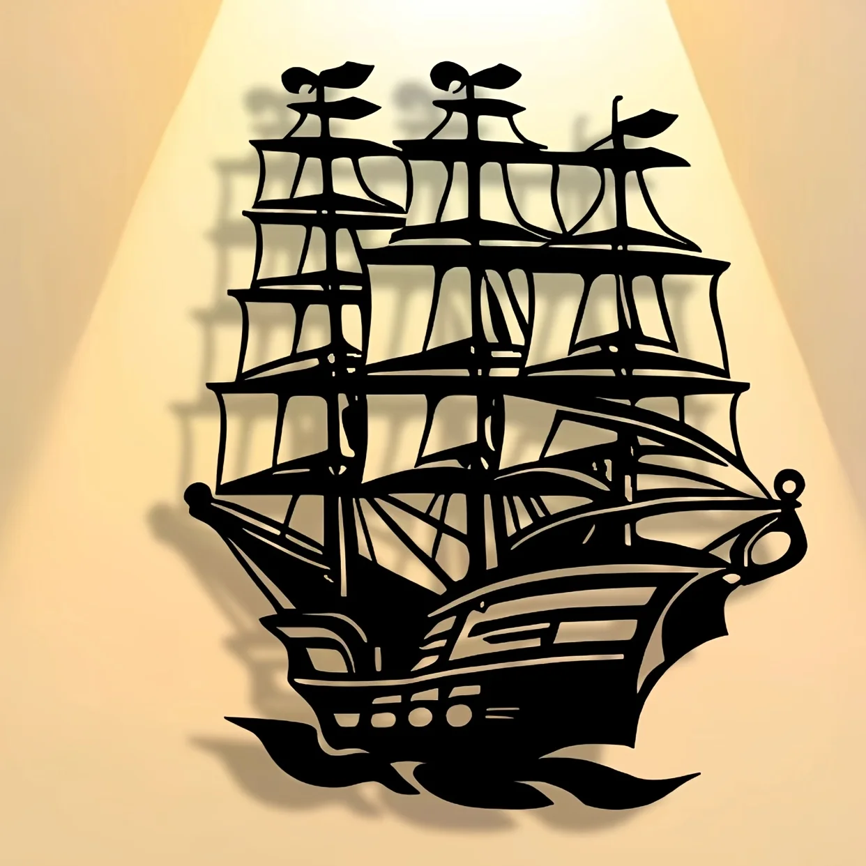 Vintage Sailboat Iron Wall Art Nautical Metal Decor Office Studio Rustic Home Hanging Rustproof Gift Ornament