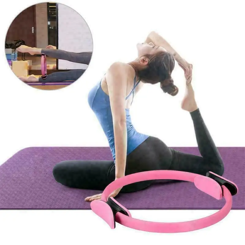 Female Multicolor Yoga Pilates Circle Double Grip Magic Circle Body Exercise Fitness Weight-Bearing Yoga Shape Pilates Circle