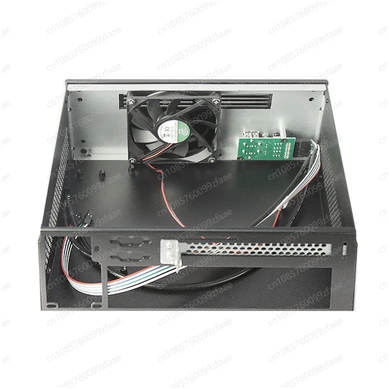 Mini ITX industrial control small chassis brushed alumina panel supports full-height graphics card horizontal insertion