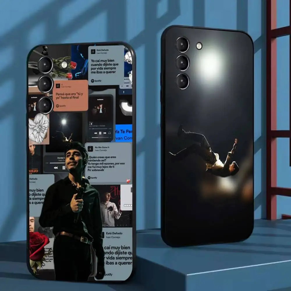 حافظة هاتف I-Ivan C-Cornejo لهاتف سامسونج جالاكسي A73,72,51,53,52,71,22,5G,Note,J7,8,9 غطاء أسود ناعم #1