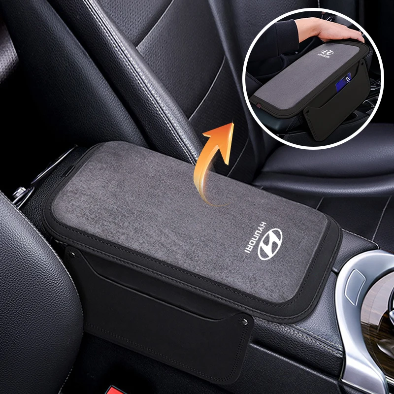 مسند ذراع السيارة صندوق وسادة مسند ذراع للسيارات حصيرة لشركة هيونداي سانتا سوناتا سولاريس أزيرا كريتا I30 Ix25 توكسون IX35 اكسسوارات السيارات الداخلية #2