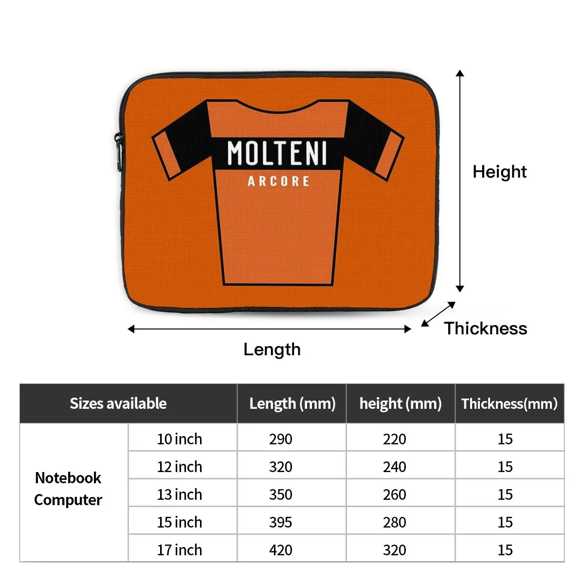 Retro Jerseys Collection - Molteni Notebook Laptop Bag Case Pouch 10 12 13 15 17 Inch Notebook Tablet Shockproof Case Bag