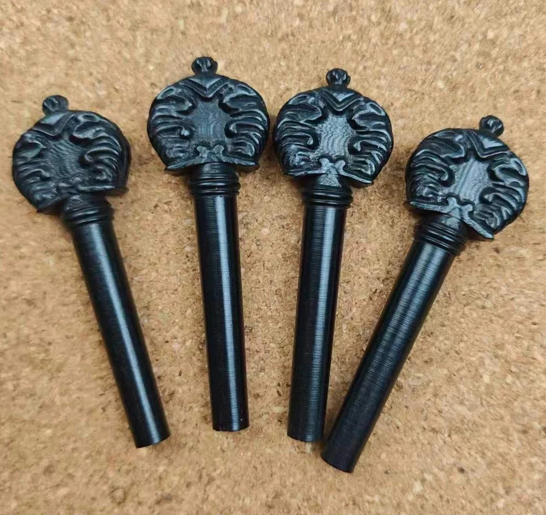 3 sets Violin Pegs,12pcs High Quality Carved Violin String Tuning Peg Tuner Accessories Parts