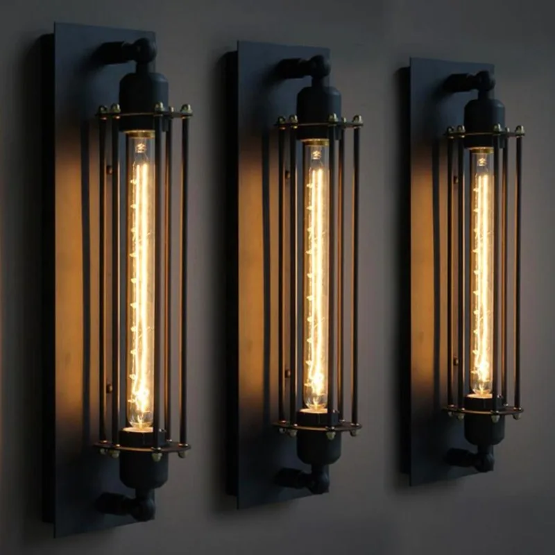 Vintage Industrial Flute Wall Lamp Iron American Retro Aisle Corridor Wall Light Fixture for Home Bar Cafe Restaurant Hotel