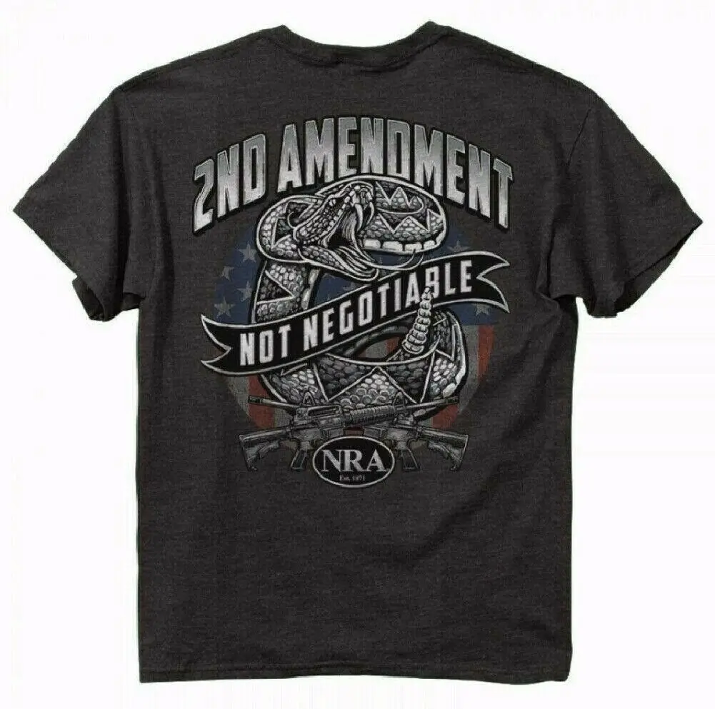 Not Negotiable Banner Rattlesnake 2nd Amendment T Shirt New 100% Cotton Short Sleeve O-Neck T-shirt Casual Mens Top