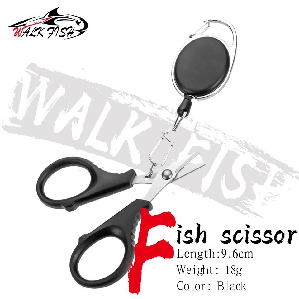 WALK FISH Stainless Steel Fishing Scissor Portable Scissor Plier Cut PE line Braid Line Cutter Plies Carp Fishing Tools