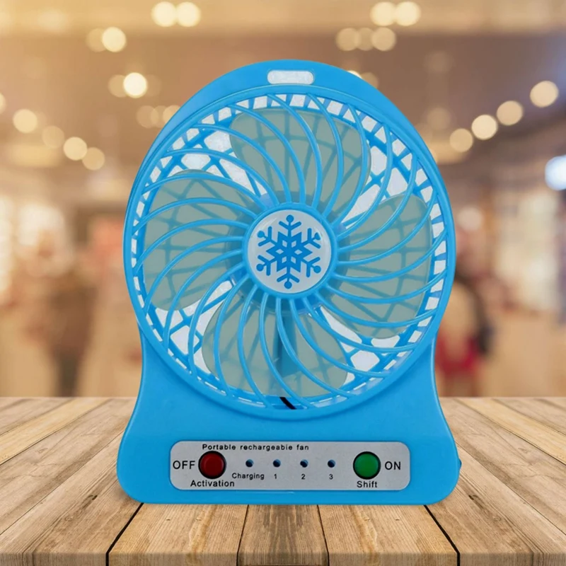 Portable Rechargeable LED Light Fan Air Cooler Mini Desk USB Third Wind Fan Cooling Handheld Mini Fan