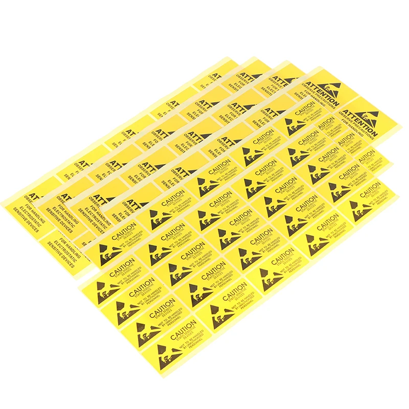 40Pcs Attention Caution Sticky Sticker Adhesive Warning Label Reminder For ESD Static Sensitive Device Electronic Components