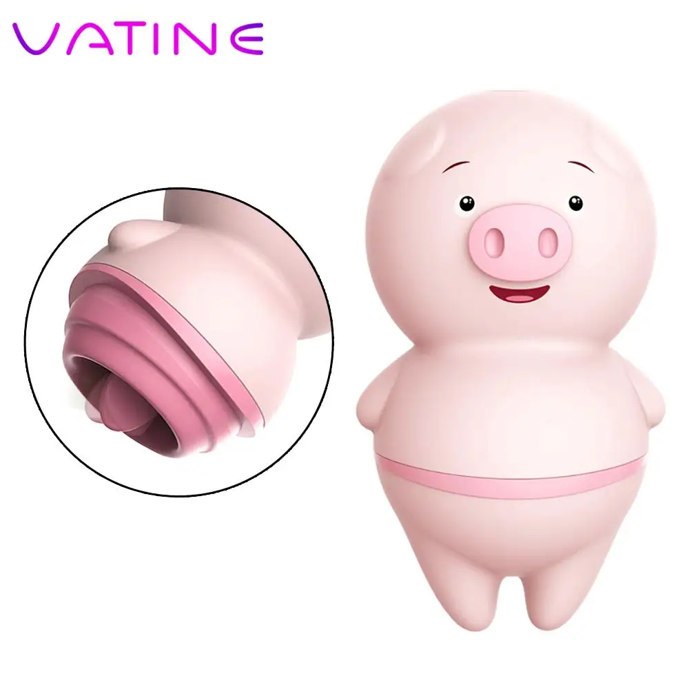 محفز البظر لشحن USB للنساء ، هزاز لعق اللسان ، مدلك الحلمة ، ألعاب جنسية ، جهاز استمناء خنزير لطيف ، 6 أوضاع #1