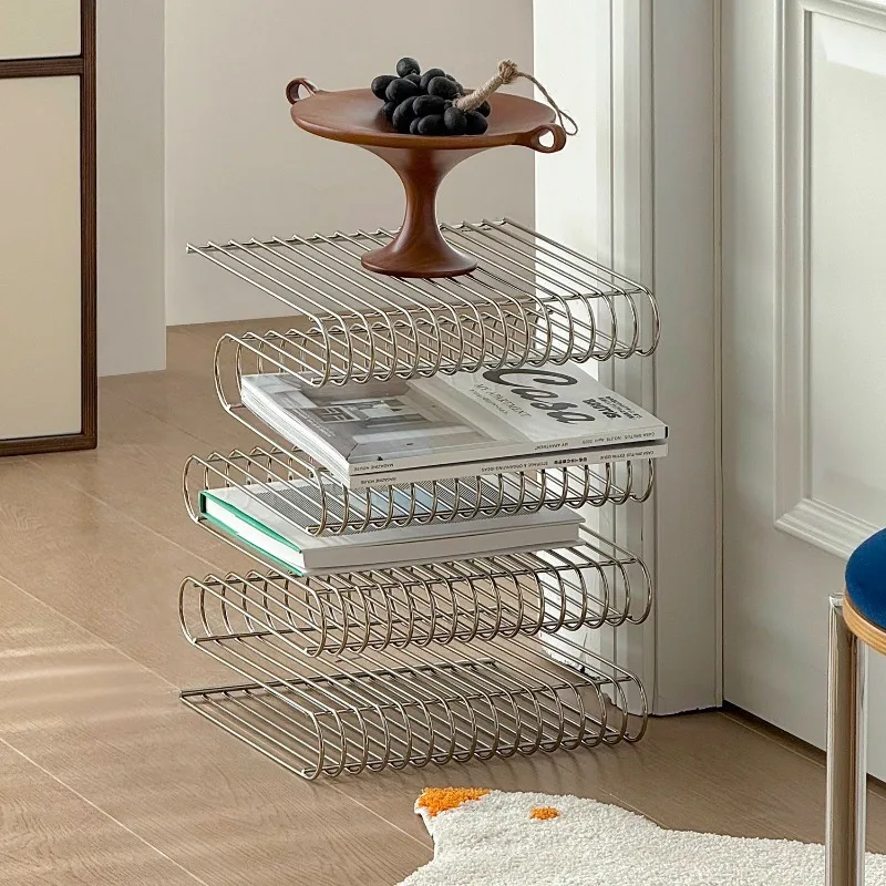 Modern Coffee Tables Living Room Luxury Portable Tea Tables Book Newspaper Storage Rack Magazine Side Table Bedroom Designer