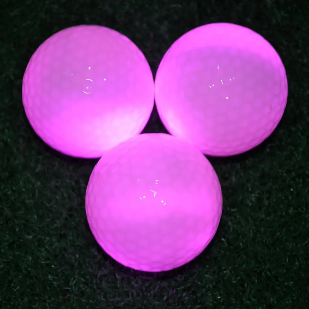 Pelotas de golf LED de 3 piezas para golf nocturno Blanco / Amarillo / Rosa