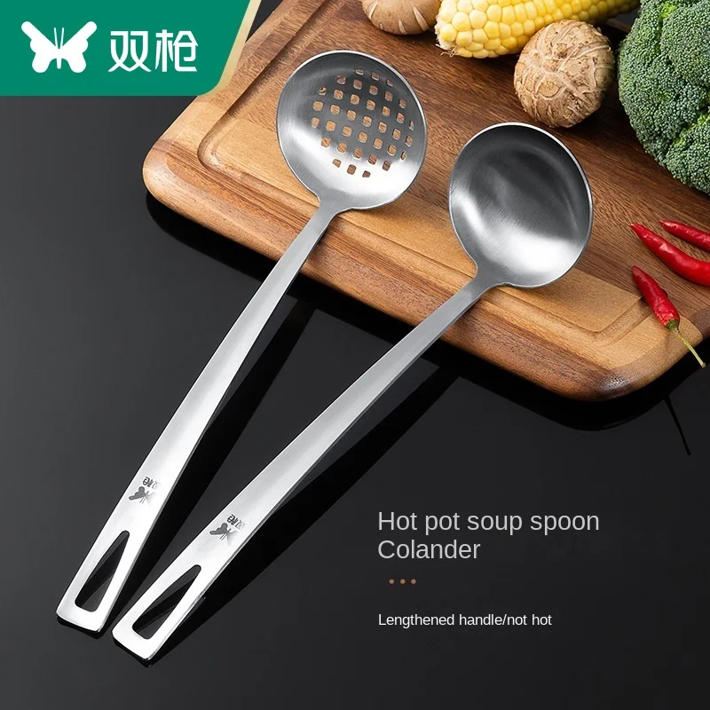 

Stainless steel soup spoons, household colanders, kitchen items tools