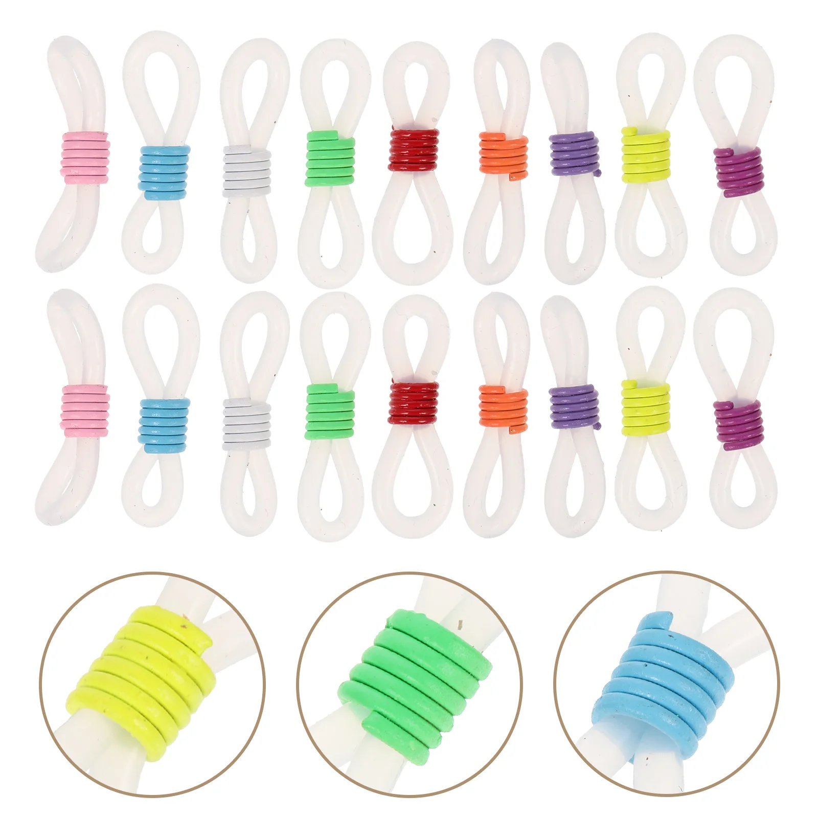 100 Pcs Glasses Ear Hook Connector Eyeglasses Retainer Ends Frames Bracket Holder Chain Accessories Rubber Mask