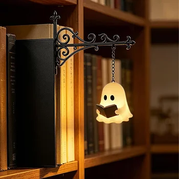 Halloween Retro Bookshelf Lighting Wall Mounted Reading Lamp Metal Gothic LED Night Light…