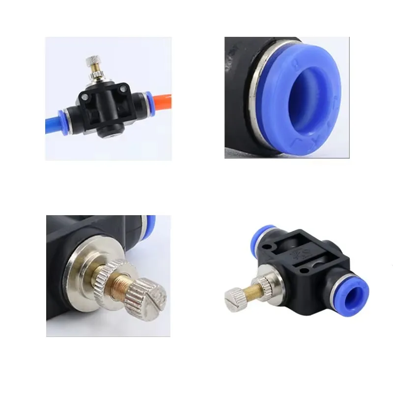 HVFF SA Air Manual Valve 4mm 6mm 8mm 10mm 12mm Pneumatic Push In Quick Joint To Turn Switch Manual Current-limiting Valve