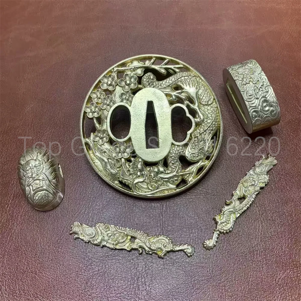 Exquisite Copper Brass Handguard Tsuba Guard Kashira Fuchi Menuki For Japanese Real Japan Samurai Katana Sword Fittings New