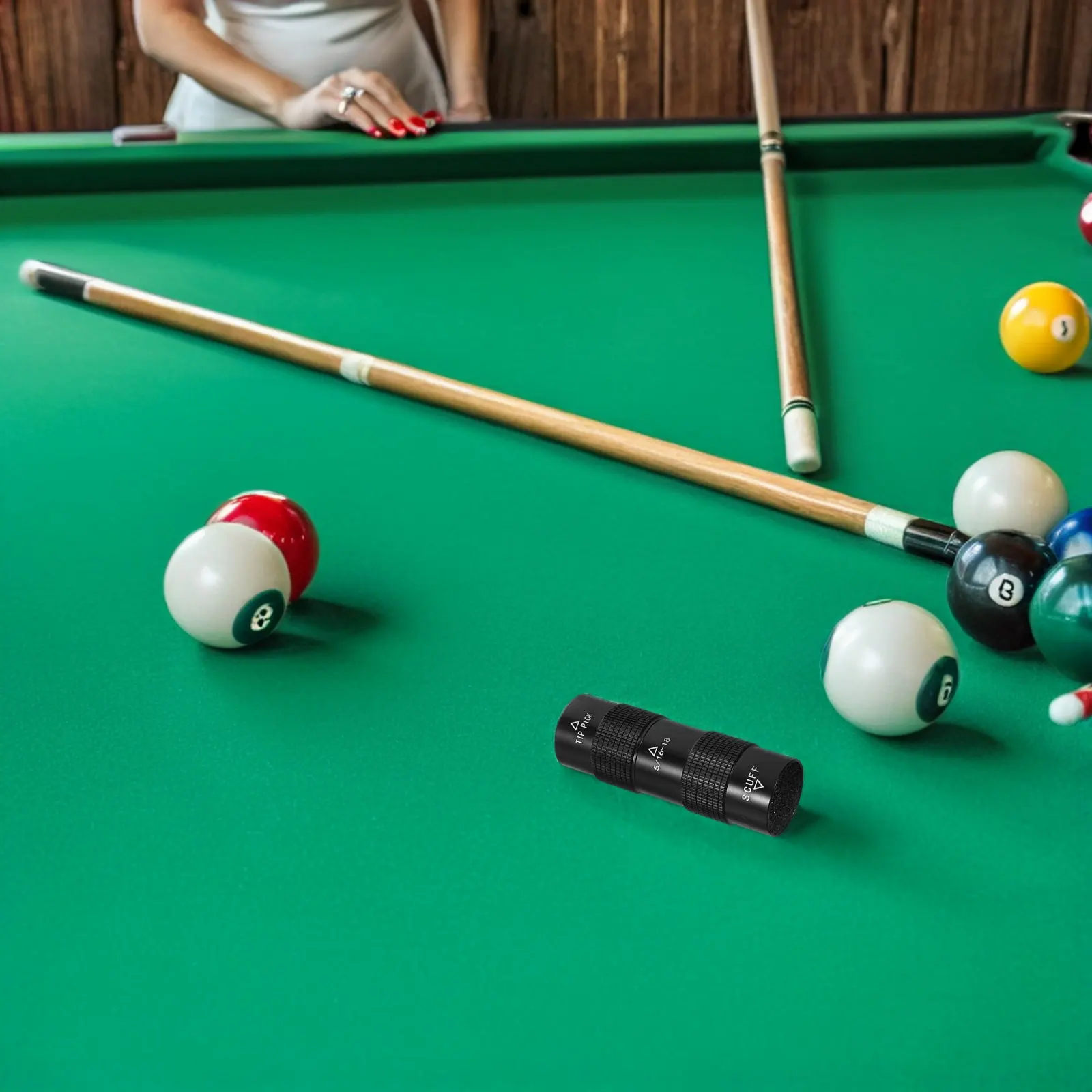 

Aluminum Pool Cue Tip Shaper Portable Billiards Cue Repair Tool Professional Tip Shaping Tool for Snooker Practice Training