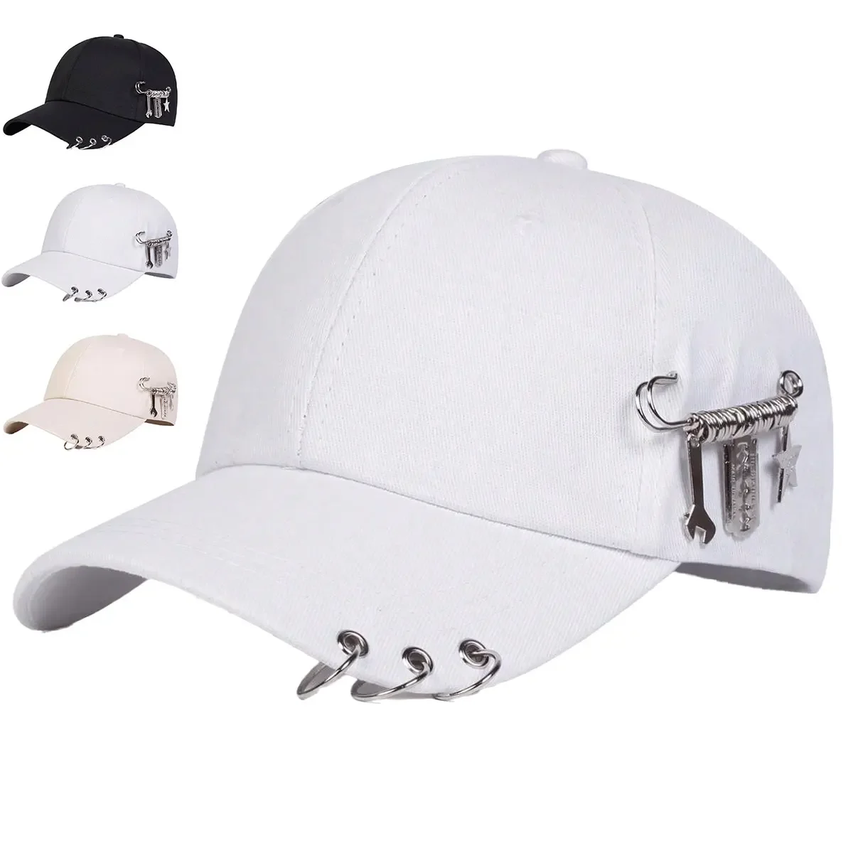Unisex Personalized Iron Ring Baseball Caps Outdoor Adjustable Spring and Autumn Casual Sunscreen Hat