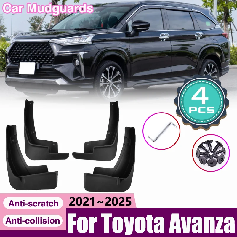 

Автомобильные брызговики для Toyota Avanza 2021~2024 2025 Veloz Передние и задние брызговики для колес, брызговики, аксессуары для крыльев