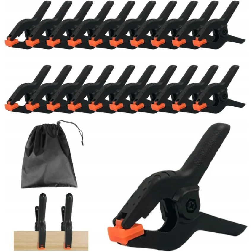 20er-Pack 2-Zoll-Kunststoff-Federklemmen, schwarze Hochleistungsklemmen, Hintergrundklemmen, Holzbearbeitungsklemmen, Kunststoffklemmen für Bastelarbeiten, Hintergrundständer, Holzbearbeitung,