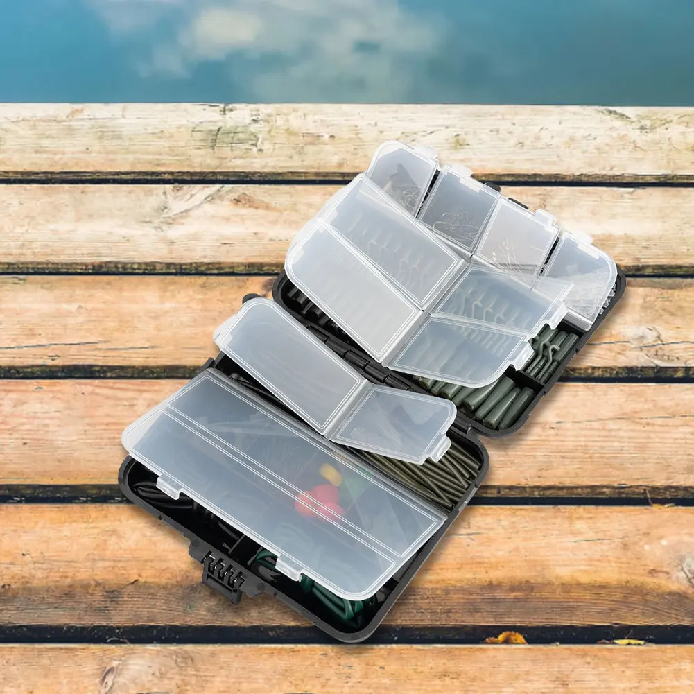 277Pcs Karpfen Angeln Zubehör mit Lagerung Box Karpfen Angeln Rigs Sortiment Tragen Widerstehen Wirbel Terminal Rigs Angelausrüstung Set