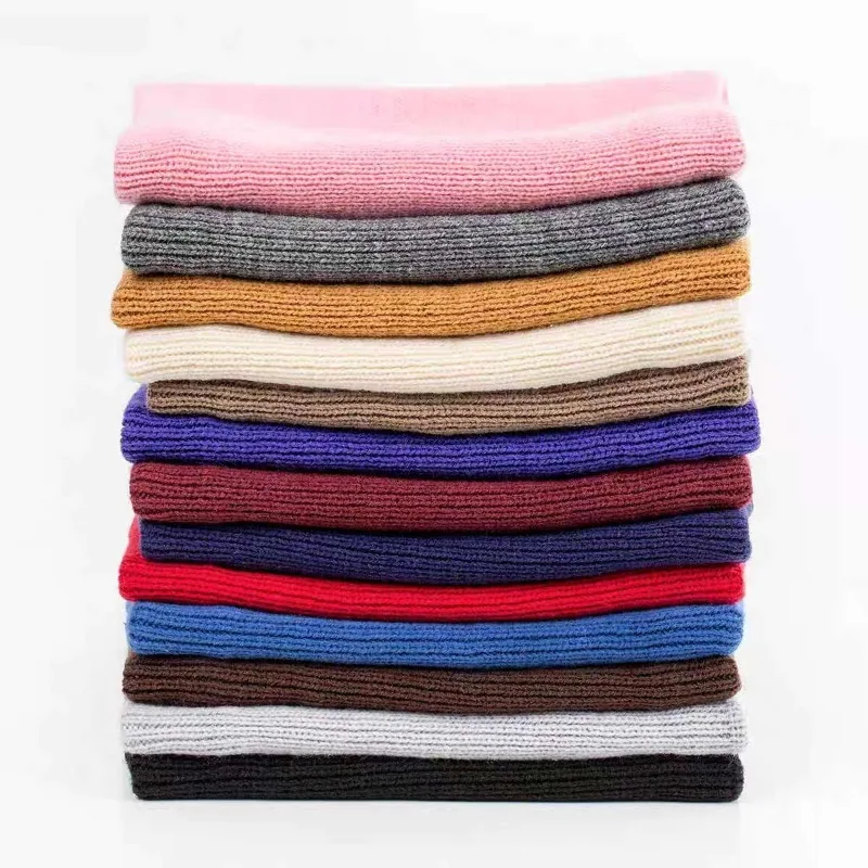 7colors Winter Plush Muffler Woolen Knitting Warm Neck Cover Neckerchief Fashion Solid Color Men Women Cold-proof Scarf Outdoors