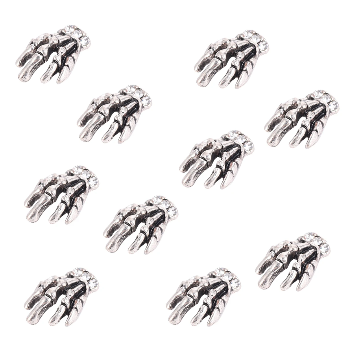 

10pcs Hand Nail Art Decals Copper Silver DIY Alloy Manicure Decoration Halloween Stickers Home Salon Use Gift