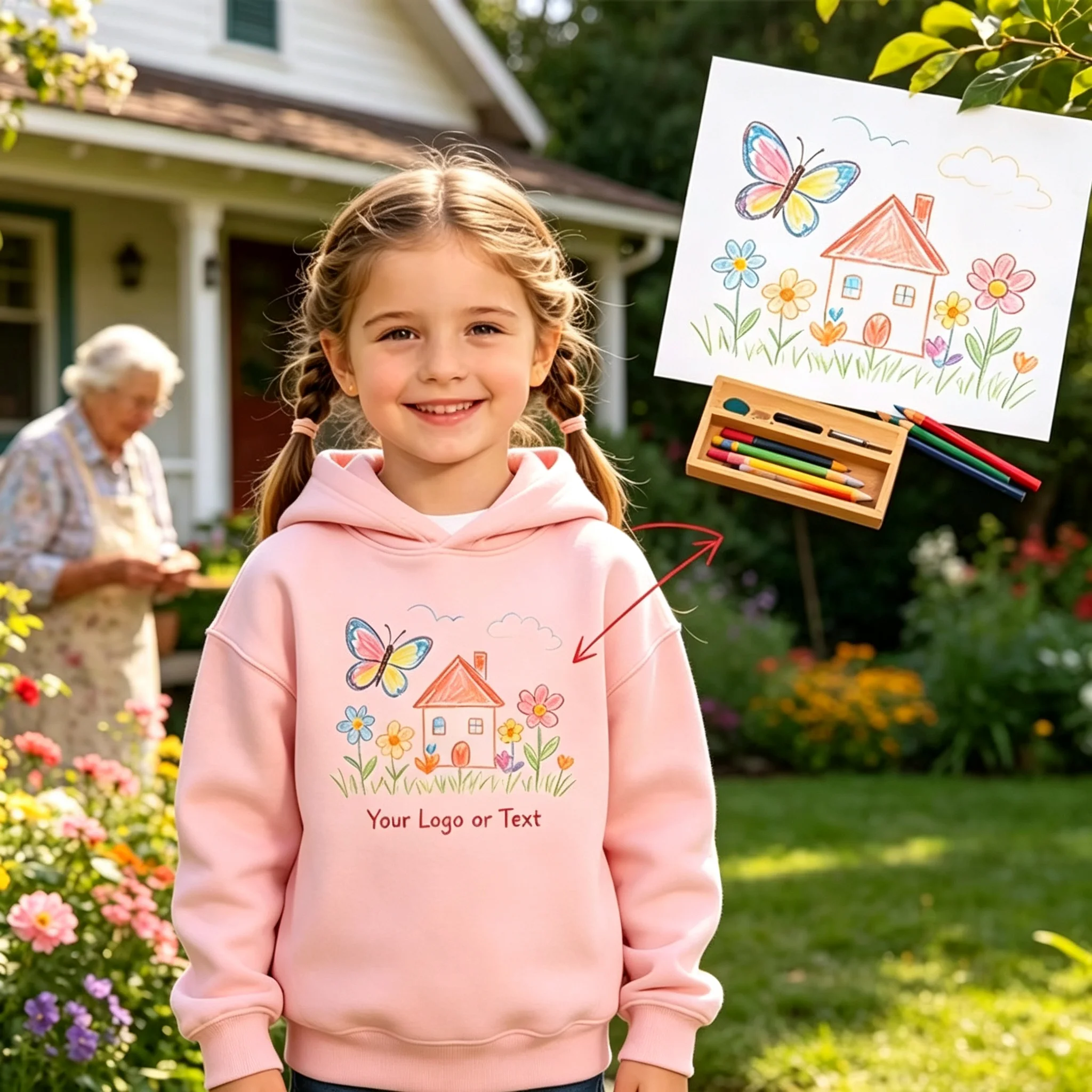 Custom Sweatshirt Kids Boy Girl Hoodies Toddler Pullover Top Add Text Logo Image Name Print Cotton Long Sleeve Design T-Shirt