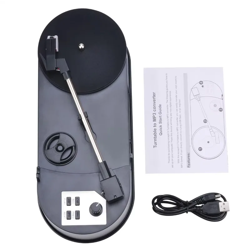 Mini Vinyl Record Player Phonograph Direct Rotation U Disk MP3 Dual Speed 33 45 RPM Made in China Ezcap613p