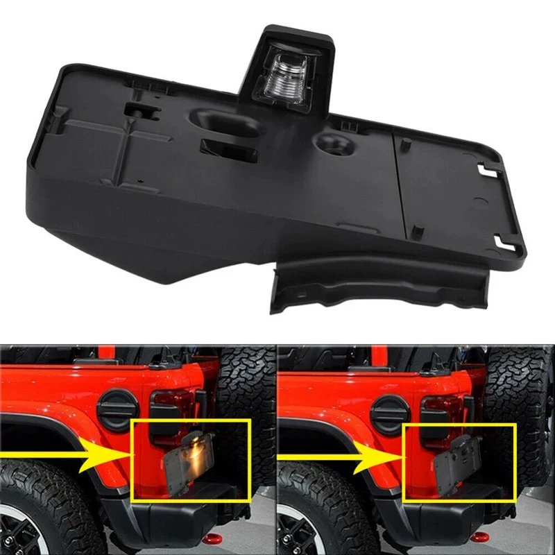 

Car Rear License Plate Mounting Holder Bracket With Light for Jeep Wrangler JK 2006-2017 68064720AA